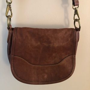FRYE Lucy Saddle Crossbody in Cognac